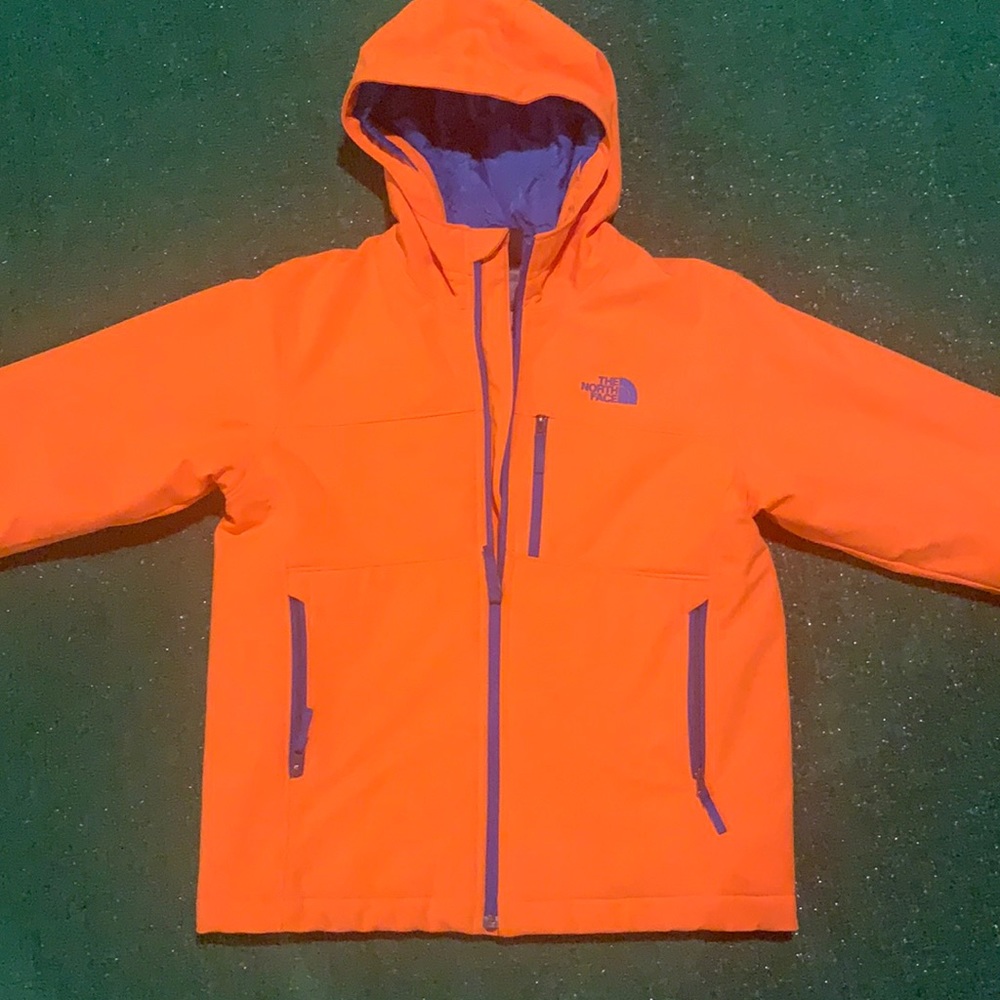 Orange north face jacket